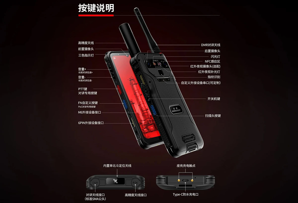征服S26防爆手机功能按键